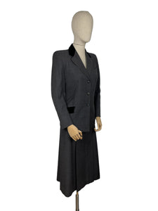 Original 1940's Charcoal Grey Single Breasted Wool Suit by CF Hoggett & Son - Bust 36