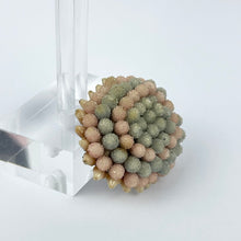 Load image into Gallery viewer, Original 1930&#39;s 1940&#39;s Pastel Pink and Blue Brooch With Faux Pearl Tips
