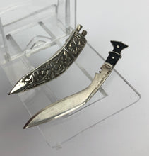 Load image into Gallery viewer, 1940s Silver Sword and Scabbard Brooch
