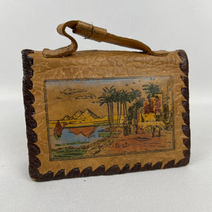 Vintage Small Tooled Leather Egyptian Tourist Bag