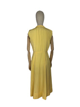 Load image into Gallery viewer, Original 1930&#39;s Lemon Yellow Silk Dress with Pretty Tie Neck - Bust 34 36 *
