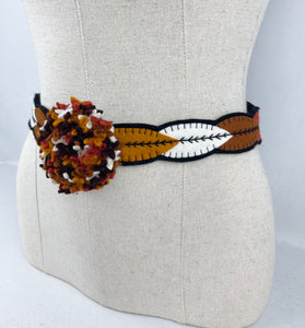 1940's Style Colourful Felt Belt in Autumnal Shades Made From a 1941 Pattern Using Pure Wool Felt - Waist 27 28