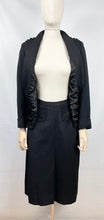 Load image into Gallery viewer, Original 1940s Black Wool Suit with Fabulous Button Detail - Bust 34 35 36
