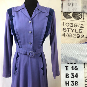 Incredible Original 1940s CC41 Suit by Brookmar - Dress and Jacket Set With Pockets!- B34