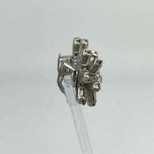 Load image into Gallery viewer, Original 1940s 1950s Claw Set Clear Paste Flower Clip on Earrings
