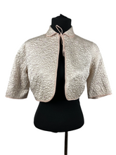 Load image into Gallery viewer, Original 1940&#39;s Quilted Bed Jacket with Beautiful Embroidery and Tie Neck - Bust 34 36
