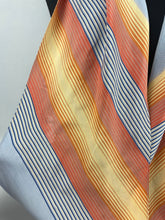 Load image into Gallery viewer, Original 1930&#39;s Silk Pointed Cravat - Beautiful Vintage Pointed Scarf in Blue and Yellow
