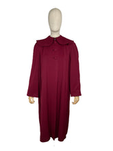 Load image into Gallery viewer, 1940s Rich Red Gaberdine Coat with Pockets - Shawl Collar - Great Swing Coat - Bust 38 40 42 *
