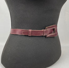 Load image into Gallery viewer, Original 1930s or 1940s Dark Burgundy Leather Belt - Waist 26
