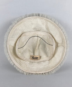 Original 1950s White Summer Hat with Net Trim - A Marten Hat