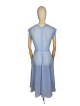 Load image into Gallery viewer, Original 1950&#39;s Blue and White Stripe Sundress with Bow Detail - Bust 34 35
