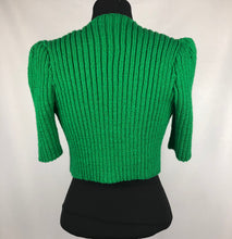 Load image into Gallery viewer, 1940s Style Hand Knitted Bolero in Green - B34 36
