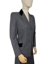 Load image into Gallery viewer, Original 1940&#39;s Charcoal Grey Single Breasted Wool Suit by CF Hoggett &amp; Son - Bust 36
