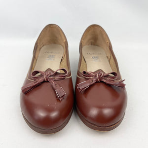 Original 1950's Chestnut Brown Leather Flat Shoes - Hoboes Hurrell of Norwich - UK 4 *