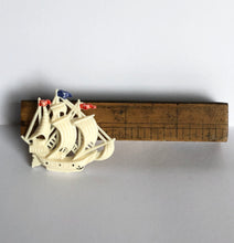 Load image into Gallery viewer, RESERVED for J - Vintage Celluloid Galleon Brooch - Pirate Ship
