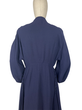Load image into Gallery viewer, Exceptional 1940s French Navy Coat with Balloon Sleeves - Bust 36
