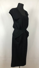 Load image into Gallery viewer, CC41 1940s Black Knitted Wiggle Dress by Jaeger - B34 35
