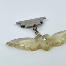 Load image into Gallery viewer, Original 1940&#39;s WW2 Sweetheart Brooch of a Heart Set within Wings and With Paste Middle *
