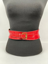 Load image into Gallery viewer, Fabulous 1950s Lipstick Red Leather Waist Cincher Belt - Waist 24 25 26
