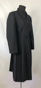 REPRODUCTION 1950s Belted Black Dress with Pleated skirt - Bust 40