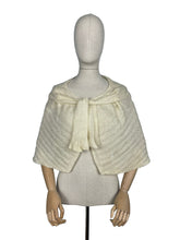 Load image into Gallery viewer, Original 1930&#39;s 1940&#39;s Hand Knitted Bed Cape in Cream Wool - Bust 34 36
