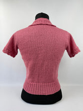 Load image into Gallery viewer, 1930s Reproduction Jumper with Jabot and Lace Trim in Slate Rose - Bust 33 34
