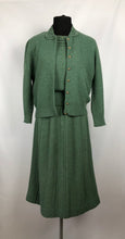 Load image into Gallery viewer, 1950s Sage Green Three Piece Acrylic Knit Set By Orlon - Bust 38 40
