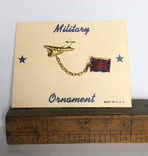 Load image into Gallery viewer, 1940s Patriotic Flag and Military Aeroplane Brooch Set
