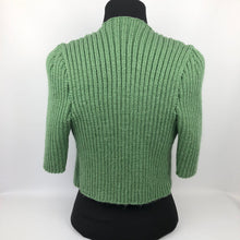 Load image into Gallery viewer, 1940s Style Hand Knitted Bolero in Cypress Green - B34 36
