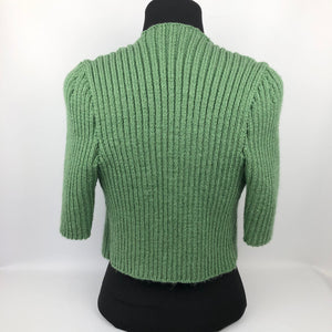 1940s Style Hand Knitted Bolero in Cypress Green - B34 36