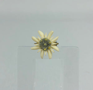 Vintage 1930s 1940s Tiny Carved Edelweiss Brooch