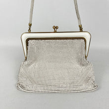 Load image into Gallery viewer, Original Vintage Cream Metal Chain Link Bag with Gold Tone Frame
