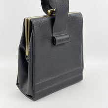 Load image into Gallery viewer, Original 1930&#39;s Dark Blue Faux Leather Bag with Silver Tone Clasp
