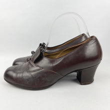 Load image into Gallery viewer, Original 1930&#39;s Brown Leather Court Shoes by Mirana - UK 4 4.5
