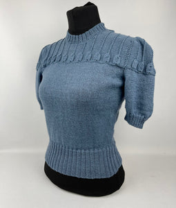 1940s Reproduction Jumper with Harebell Design on the Yoke and Sleeve Head - Bust 33"/34"