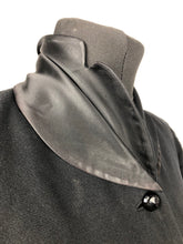 Load image into Gallery viewer, 1940s Black Jacket with Double Collar, Satin Trim and Glass Buttons - B35 36
