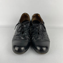 Load image into Gallery viewer, 1940s Black Leather Portland Lace Up Shoes - UK Size 5.5 *
