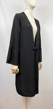 Load image into Gallery viewer, Original 1920s 1930s Black Edge to Edge Coat with Chevron Detail - Bust 38&quot;
