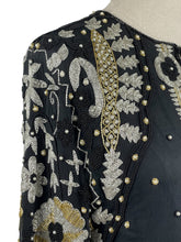 Load image into Gallery viewer, Original 1930&#39;s Black Chiffon and Silk Heavily Beaded Evening Jacket - Stunning Piece - Bust 32 33 34
