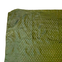 Load image into Gallery viewer, Wounded But Wearable Original 1940&#39;s Forest Green and White Polka Dot Silk Headscarf
