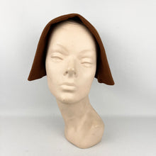 Load image into Gallery viewer, Original 1940&#39;s 1950&#39;s Warm Chocolate Brown Felt Dutch Bonnet - Neat Little Hat
