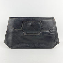 Load image into Gallery viewer, Original 1930&#39;s 1940&#39;s Black Leather Clutch Bag - Great Sized Piece
