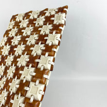 Load image into Gallery viewer, Original 1940&#39;s Two-Tone Clutch Bag in Brown and Cream - Plastiflex Style Tiles - Wounded
