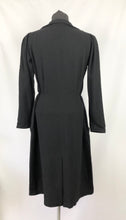 Load image into Gallery viewer, 1930s 1940s Black Wool Pleated Dress with Ruffle Trim - Bust 36
