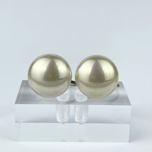 Load image into Gallery viewer, Vintage Faux Pearl Classic Button Earrings on Silver Screw Backs
