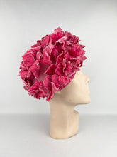 Load image into Gallery viewer, Wonderfully Bright Pink Mid 20th Century Floral Hat - Such a Fun Design *
