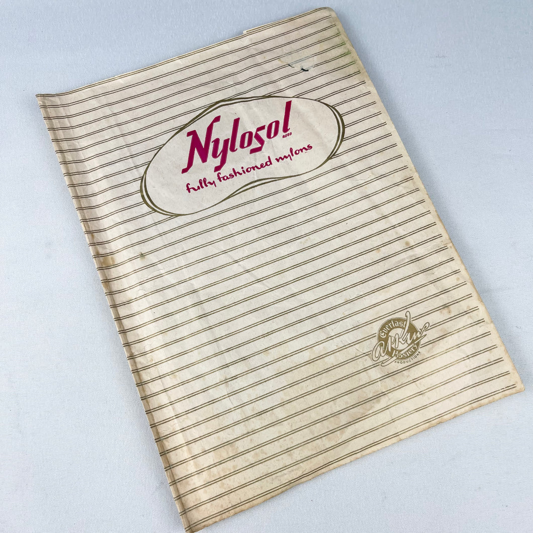 Original 1940's Nylosol Reg'd Nylon Seamed Stockings in Original Packing *