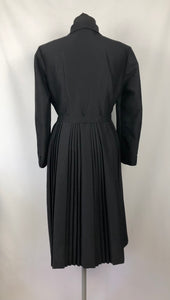 REPRODUCTION 1950s Belted Black Dress with Pleated skirt - Bust 40