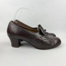 Load image into Gallery viewer, Original 1930&#39;s Brown Leather Court Shoes by Mirana - UK 4 4.5
