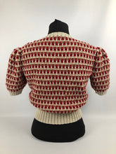 Load image into Gallery viewer, Reproduction 1940s Waffle Stripe Jumper Knitted from a Wartime Pattern - B38 40 42
